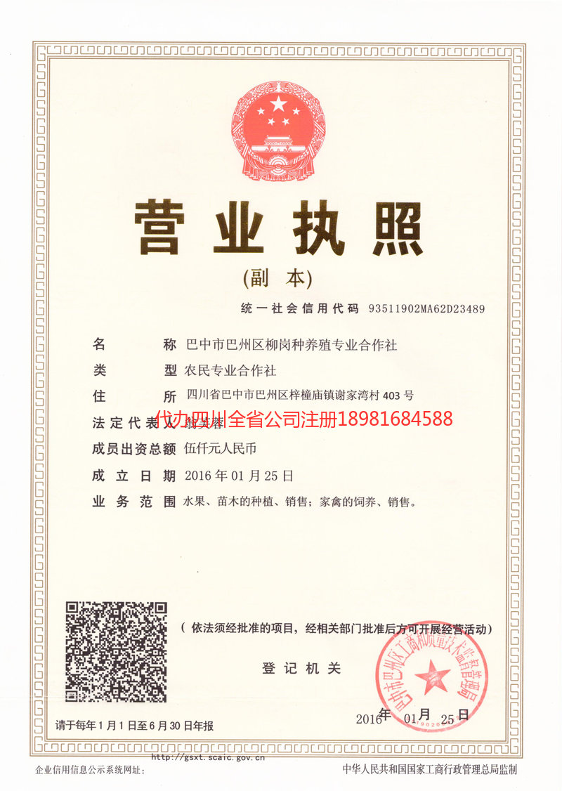 金口河金口河柳岗种养殖专业合作社